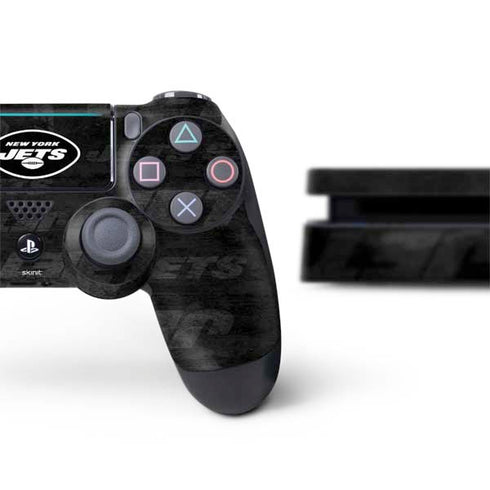 NFL New York Jets Black & White PS4 Slim Bundle Skin